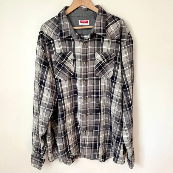 Wrangler Cotton  Plaid Snap Button Down Shirt - Picture 1 of 6